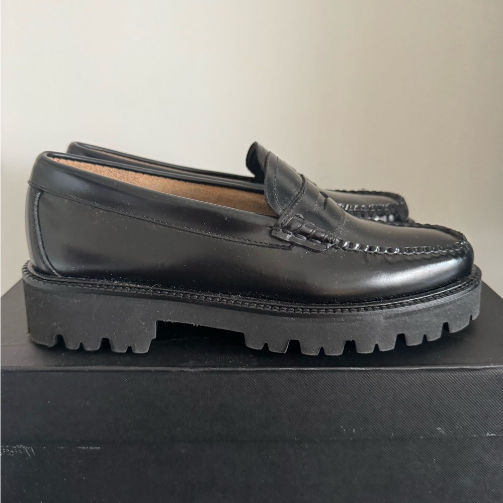 G.H. Bass & Co. Black Lug-Sole Penny Loafers